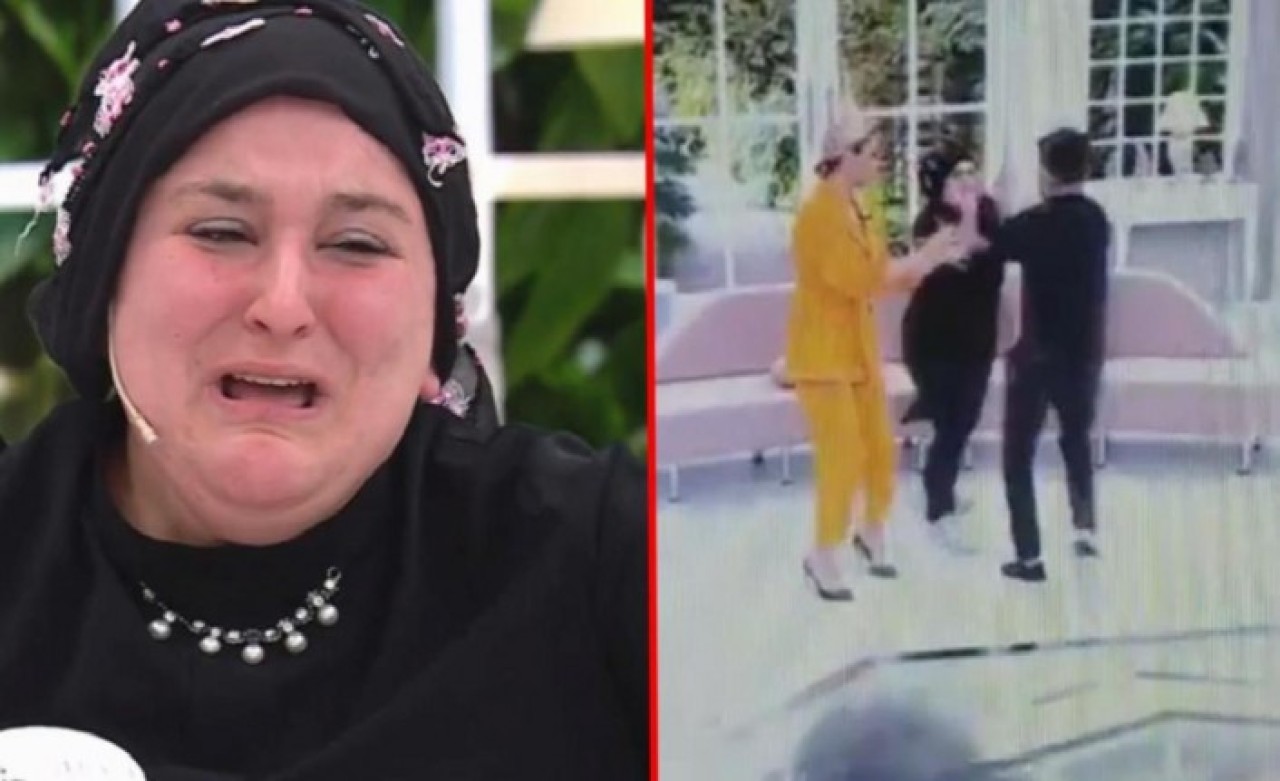 Esra Erol'da skandal anlar: Öfkeli adam canlı yayında karısını dövdü!