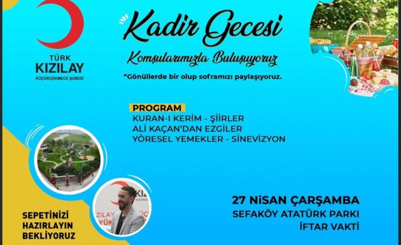 Küçükçekmece Kızılay Şubesi 'Hilalin altında' sloganıyla halkı iftar yemeğinde buluşturuyor