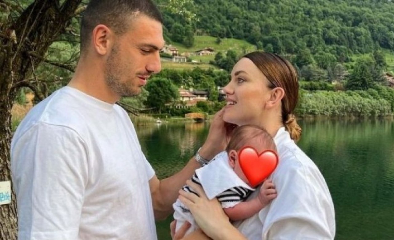 Milli futbolcu Merih Demiral baba oldu: Meğer bir süre önce İsviçreli modelle evlenmiş
