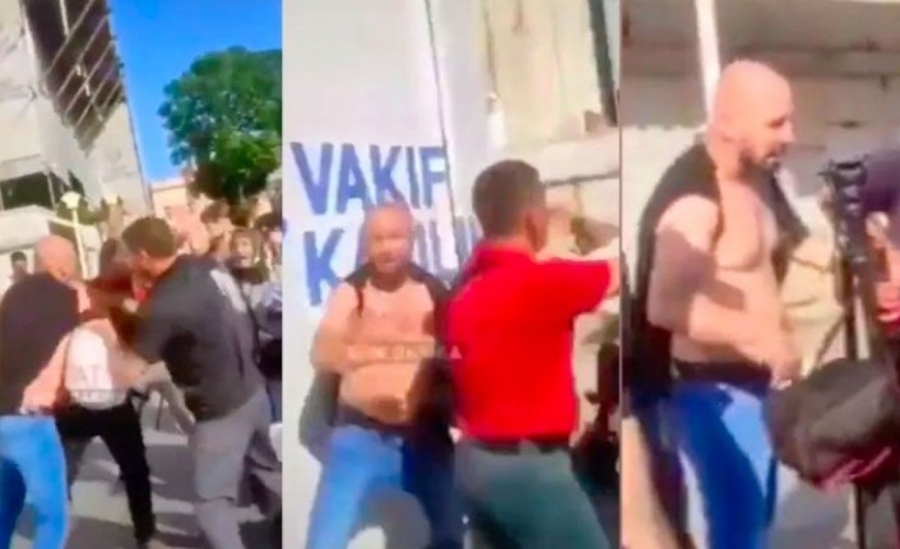 AhsenTV sunucusu Bülent Yapraklıoğlu'nu Eminönü Meydanı'nda tekme tokat dövdüler