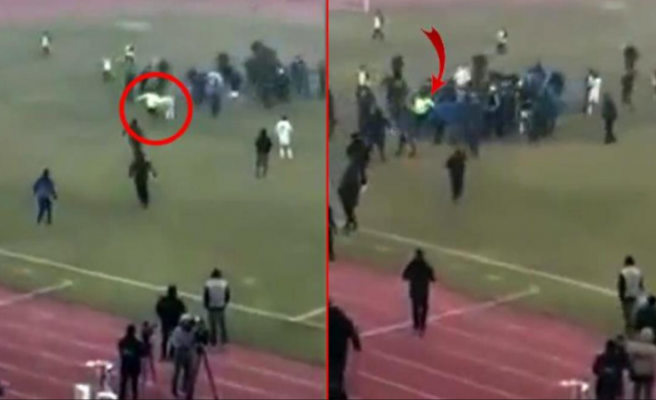 Gösterdiği kırmızı kart sonu oldu! Futbolcular ve taraftarlar,  hakemi döve döve öldürdü