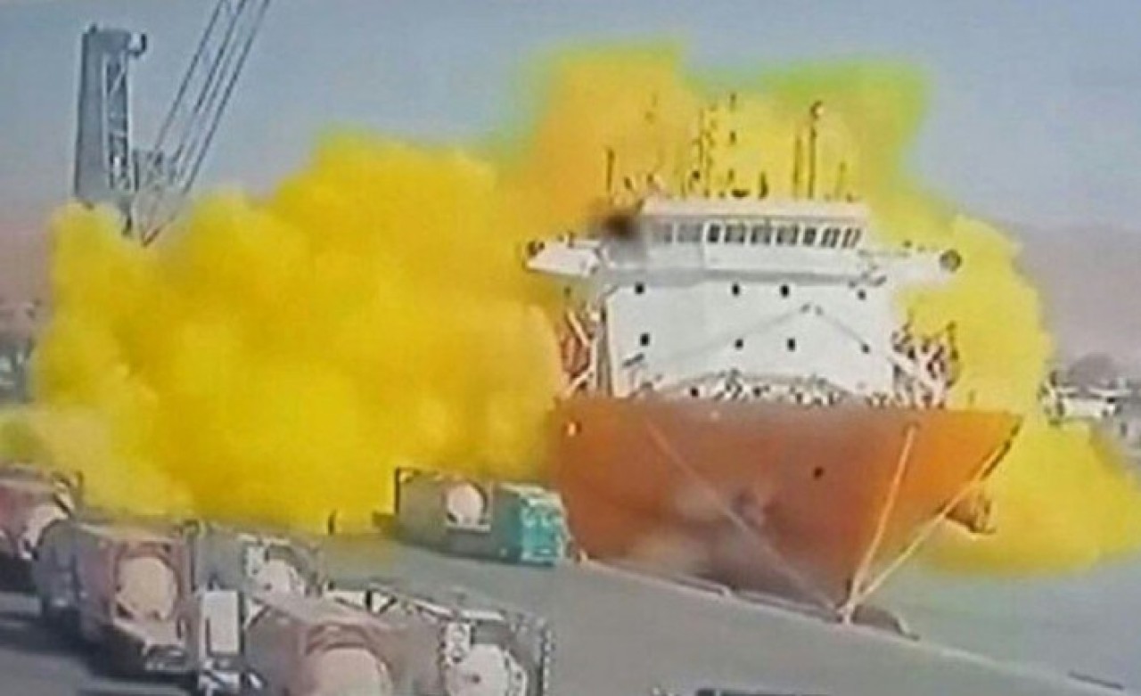 Ürdün'ün Akabe Limanı'nda zehirli gaz taşıyan tank yere düşerek patladı: 12 ölü,  260 yaralı