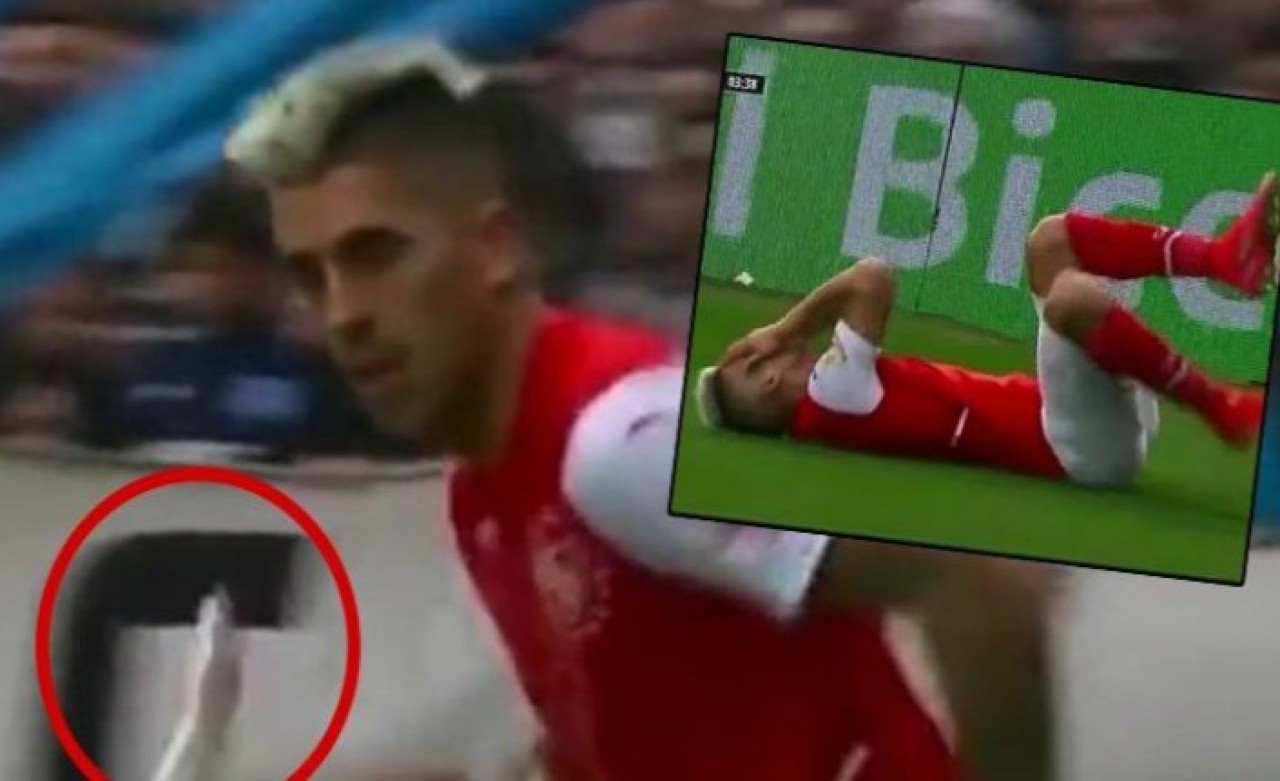 Futbolcu Leandro Fernandez’in yüzüne tribünden bakın ne atıldı: Bir bu kalmıştı