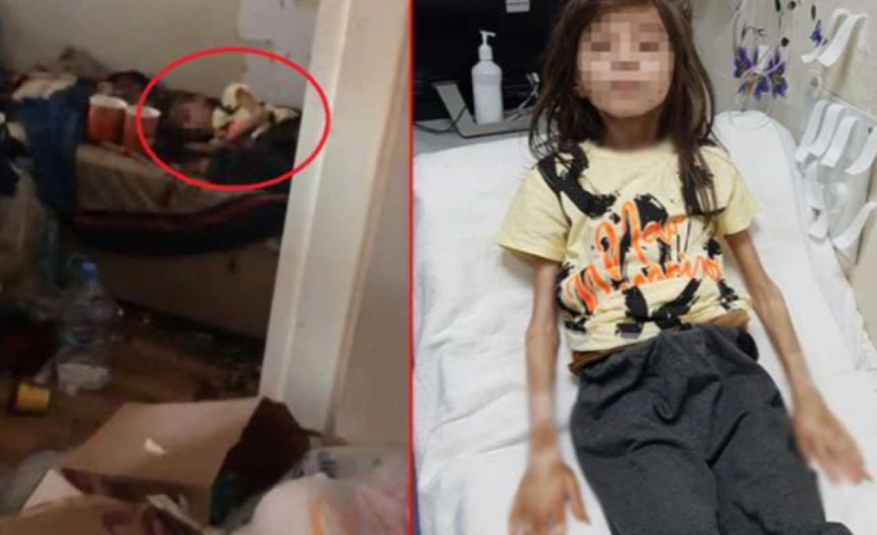 İcra ekibinin boşaltmak için girdiği çöp evden 1 yıldır odada kilitli tutulan çocuk çıktı