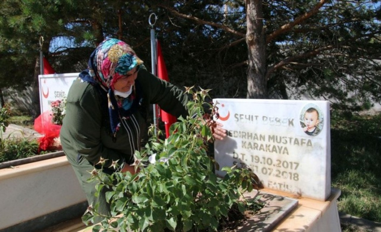 Teröristlerin katlettiği şehit Bedirhan bebek ve annesi Sivas'ta anıldı