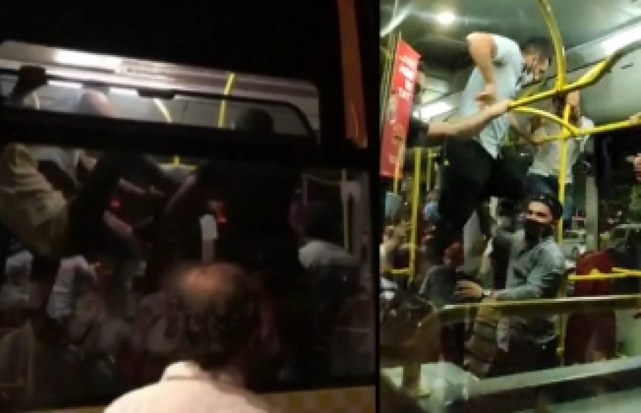 İstanbul'da otobüste maske kavgası: Tekmeler havada uçuştu!