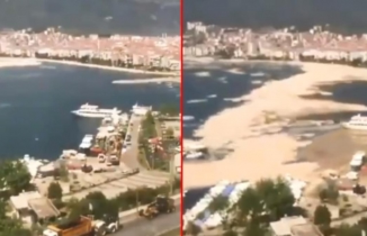 Deniz salyasının Marmara Denizi'ni kaplama anı 30 saniyelik bir hızlandırılmış video ile görüntülendi
