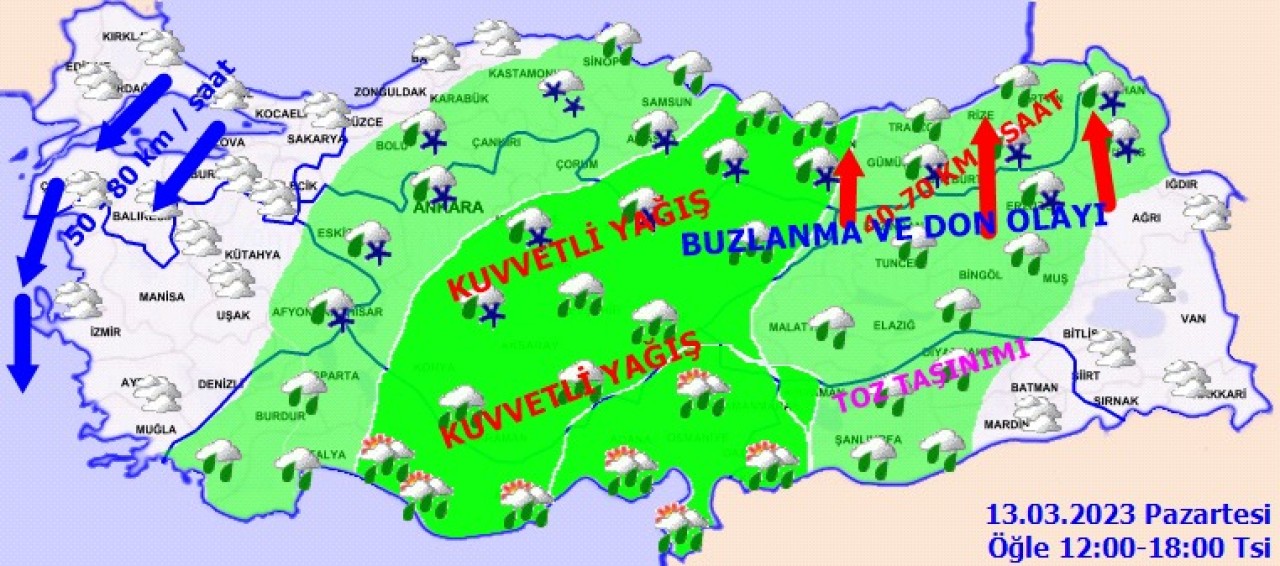 Haritaya dikkat! Meteoroloji'den 3 bölge,  9 ilde şiddetli yağış uyarısı