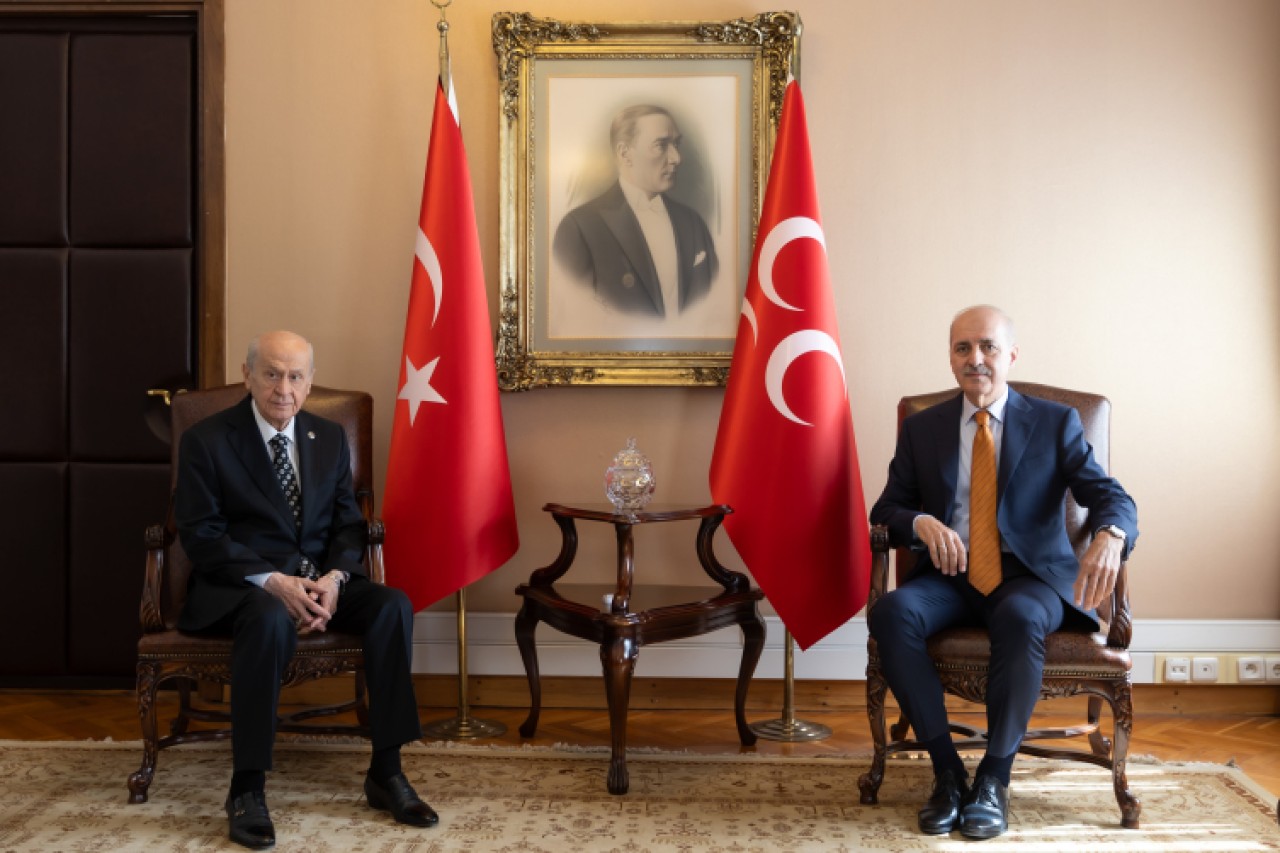 TBMM Başkanı Kurtulmuş'tan Bahçeli'ye yeni Anayasa  ziyareti