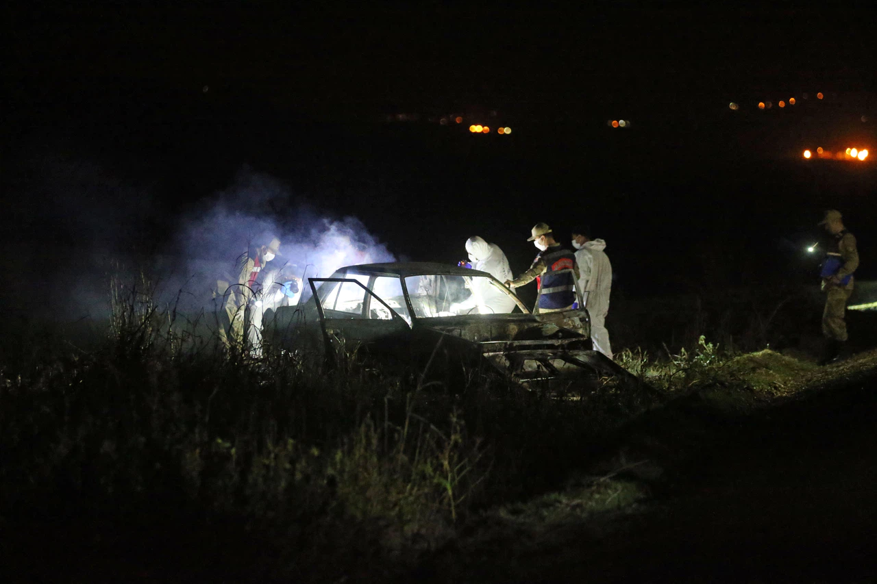 Siirt'te devrilen otomobil yandı. 6 kişi öldü