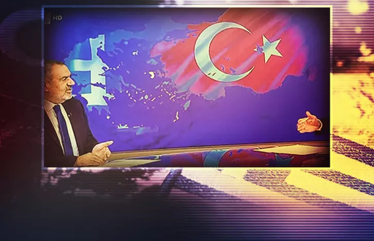 Yunanistan'da harita skandalı: Canlı yayında arka planda gösterildi!