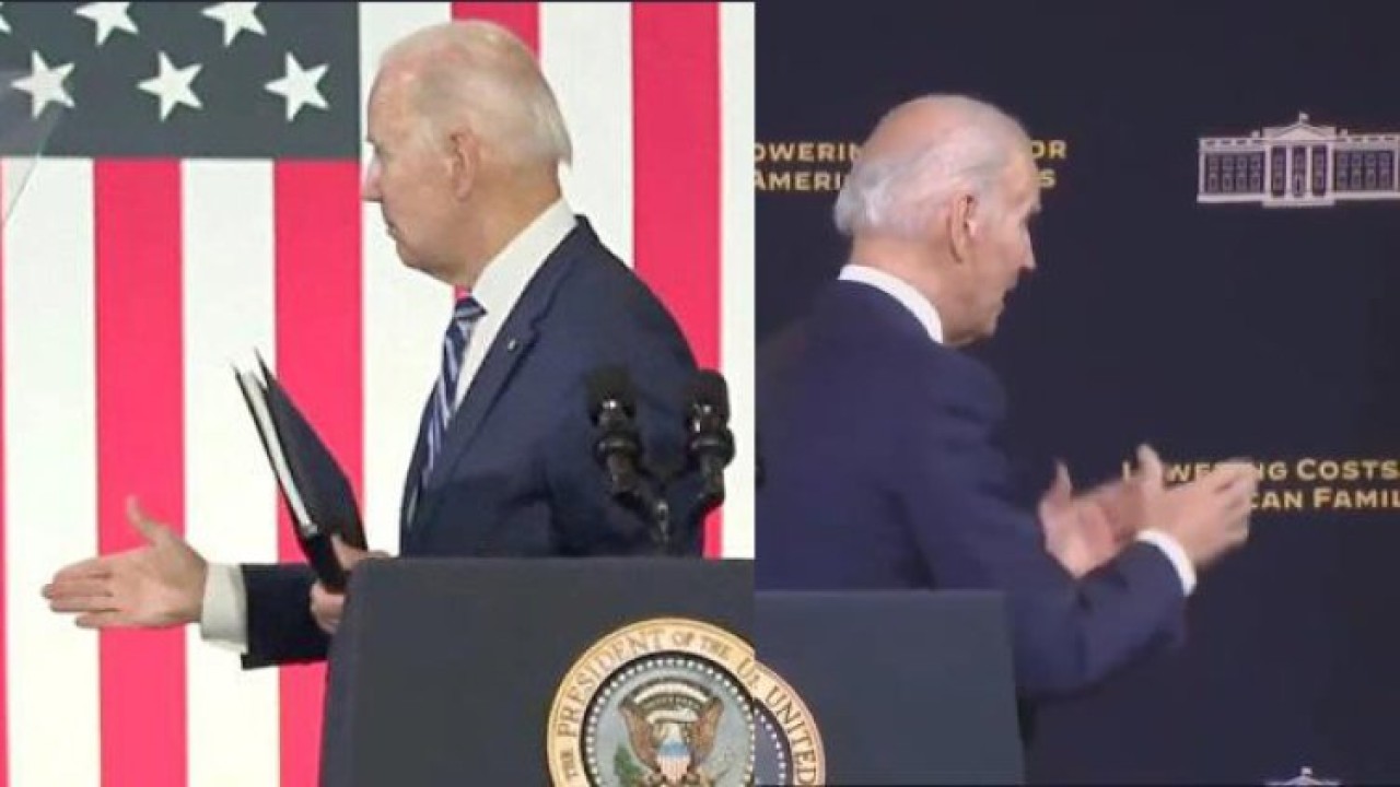 ABD Başkanı Joe Biden boşlukla kucaklaşıp selamlaştı