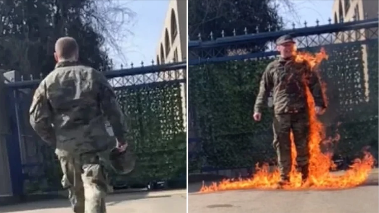 Pentagon ve Hamas'tan  kendini yakan askerle ilgili açıklama!