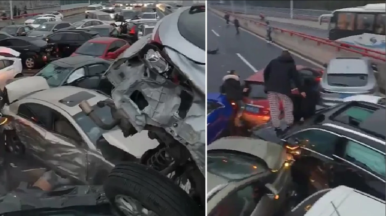 Çin'de 100'den fazla  araç birbirine girdi! Çok sayıda yaralı var