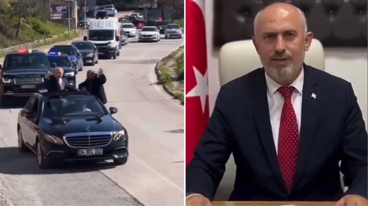 Muhtarın çakarlı lüks araç konvoyuna para cezası!