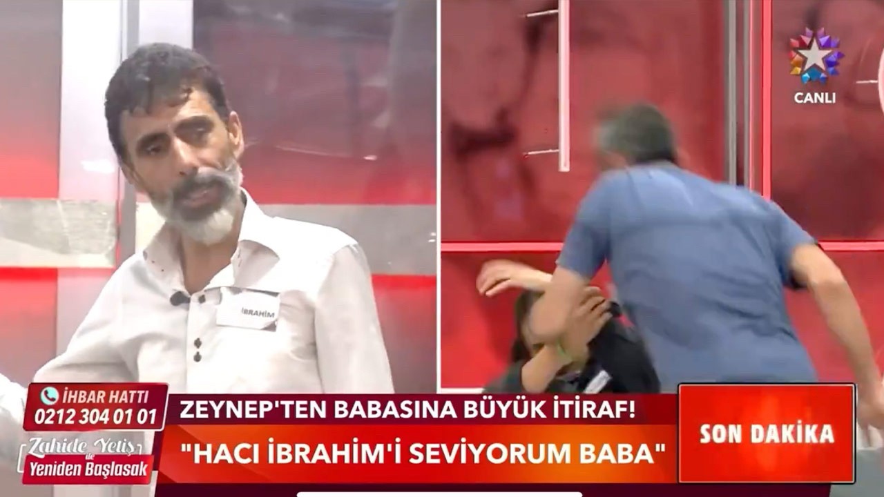 Bir baba,  canlı yayında kızını dövdü! Türk aile yapısına bu mu yakışıyor?
