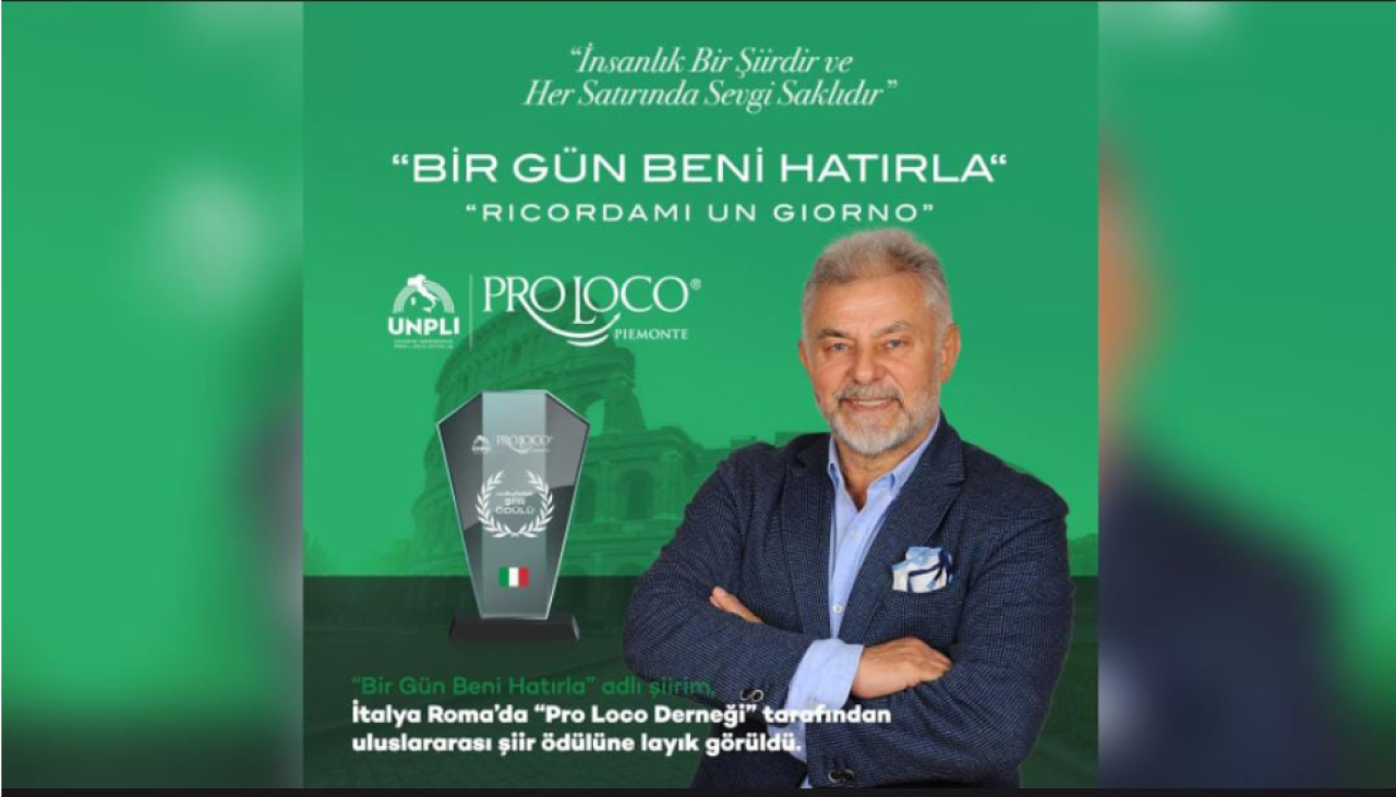 Emekli Emniyet Müdürü Öztürk’e İtalya’dan şiir ödülü