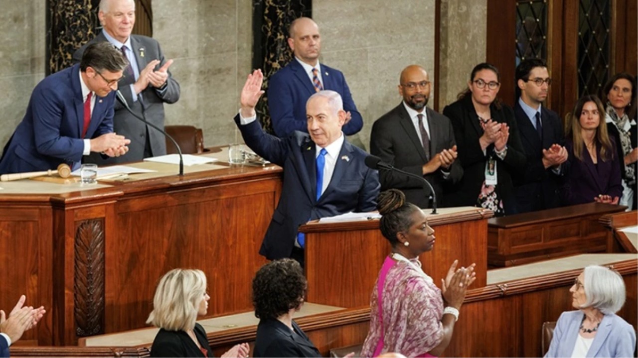 Netanyahu ABD Kongresi'nde alkışlarla karşılandı: Skandal görüntülere Türkiye'den tepki