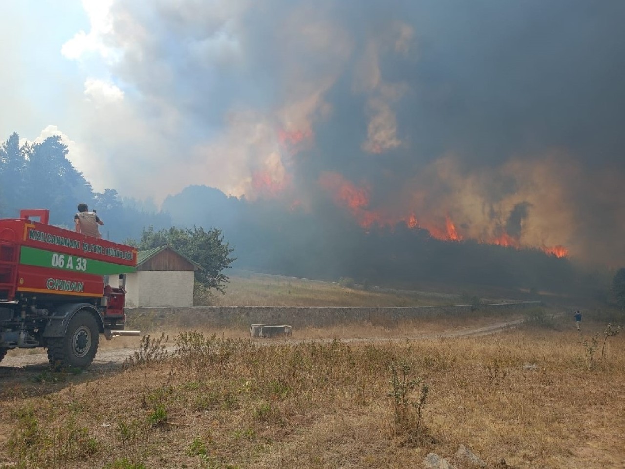 Ankara'da başlayan orman yangını Bolu'ya sıçradı. Bir köy boşaltıldı