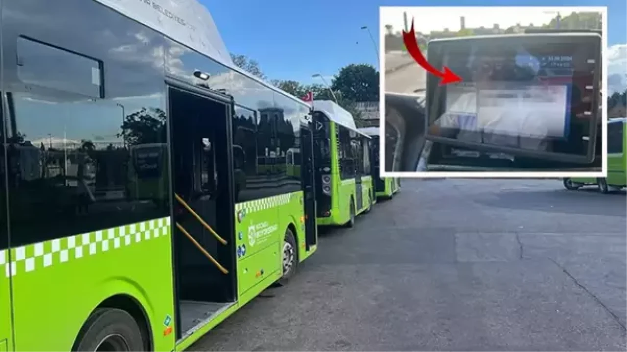 Ekrandaki yazıyı gören yolcular,  otobüsü apar topar terk etti!