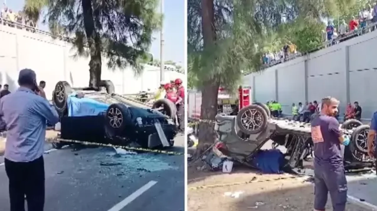 İzmir'de korkunç kaza! Otomobil alt geçide düştü,  3 kişi can verdi