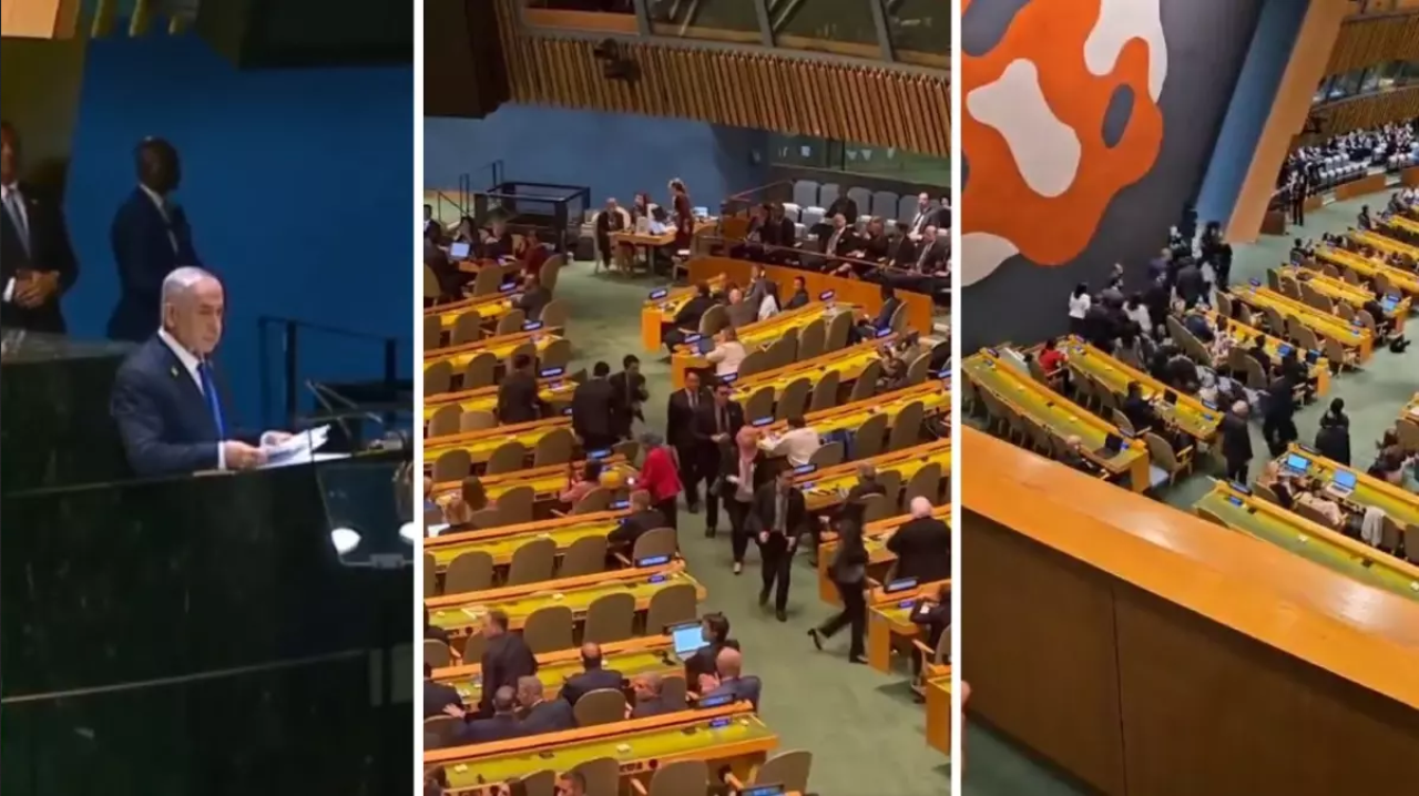 Netanyahu'ya BM'de büyük şok! Konuşması protestolarla karşılandı