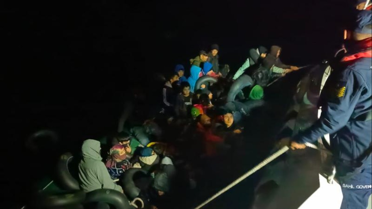 İzmir de 41 düzensiz göçmen kurtarıldı!