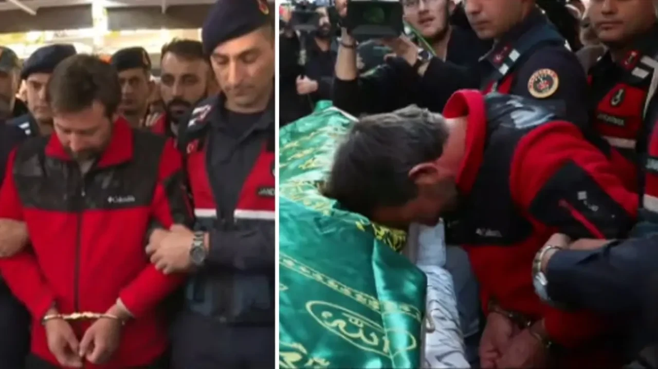 Yürek yakan yangın:5 çocucuğunun cenazesine  cezaevinden gelen babanın gözyaşları yürekleri dağladı!