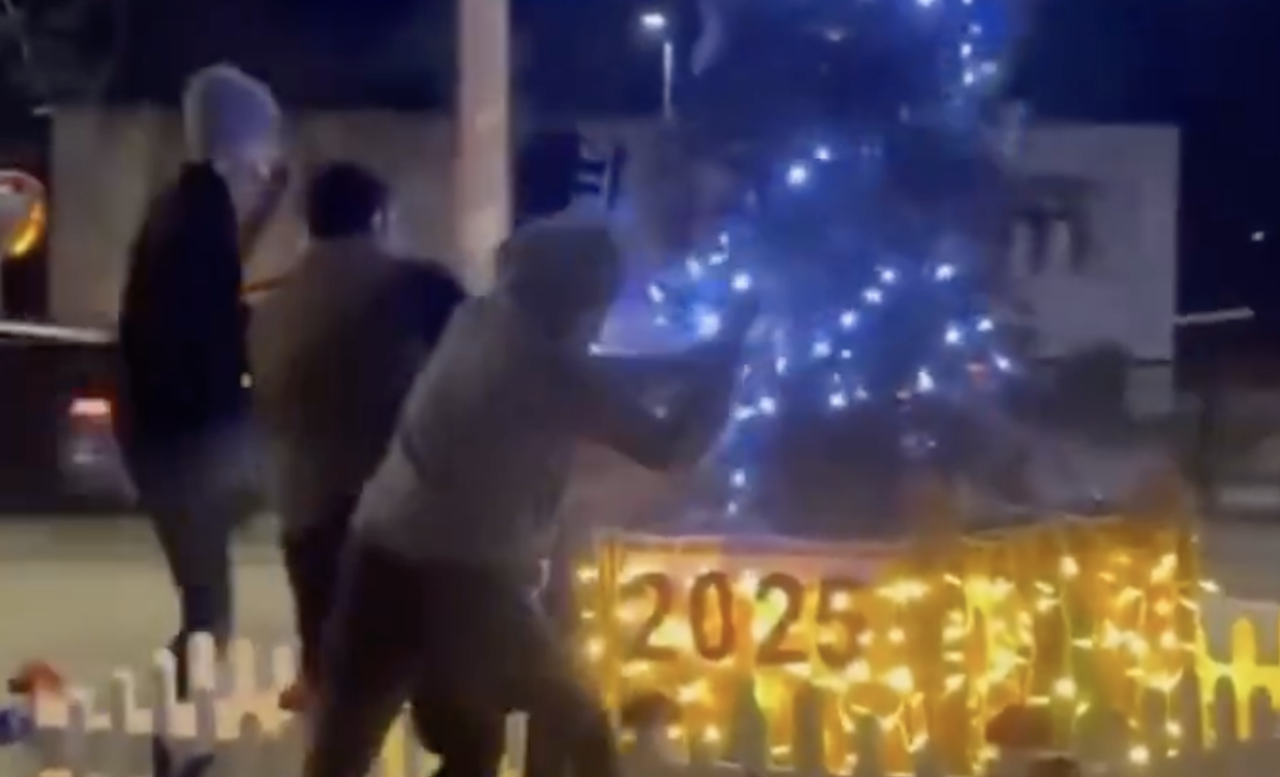 Küçükçekmece'de yılbaşı ağacına tuhaf saldırı!