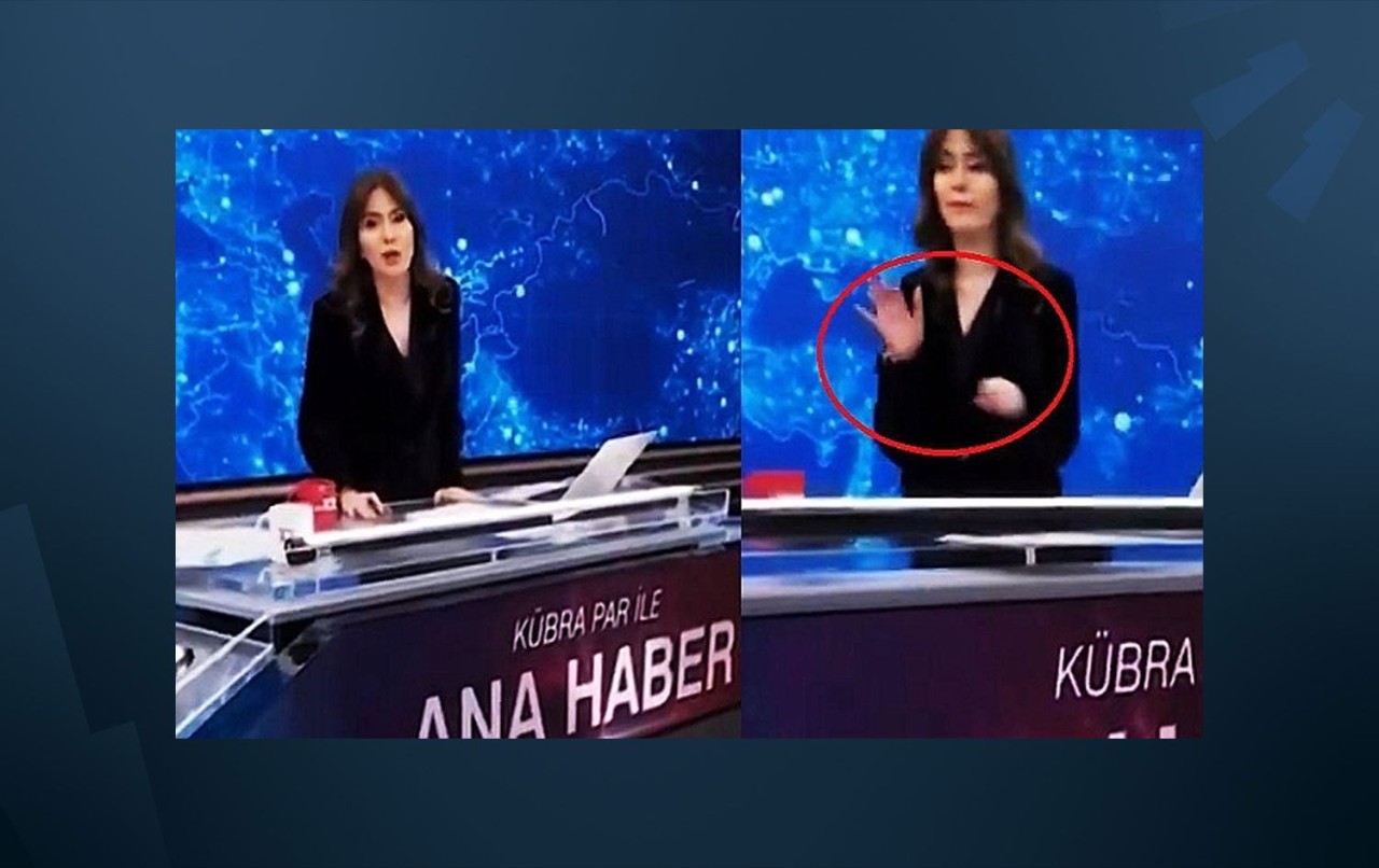 Kübra Par'ın el hareketi canlı yayına damga vurdu