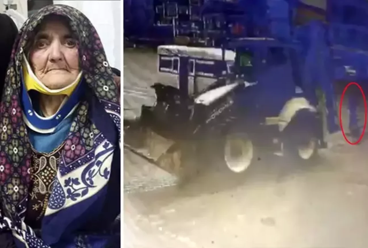 Geri manevra yapan iş makinesi 98 yaşındaki kadına çarptı!