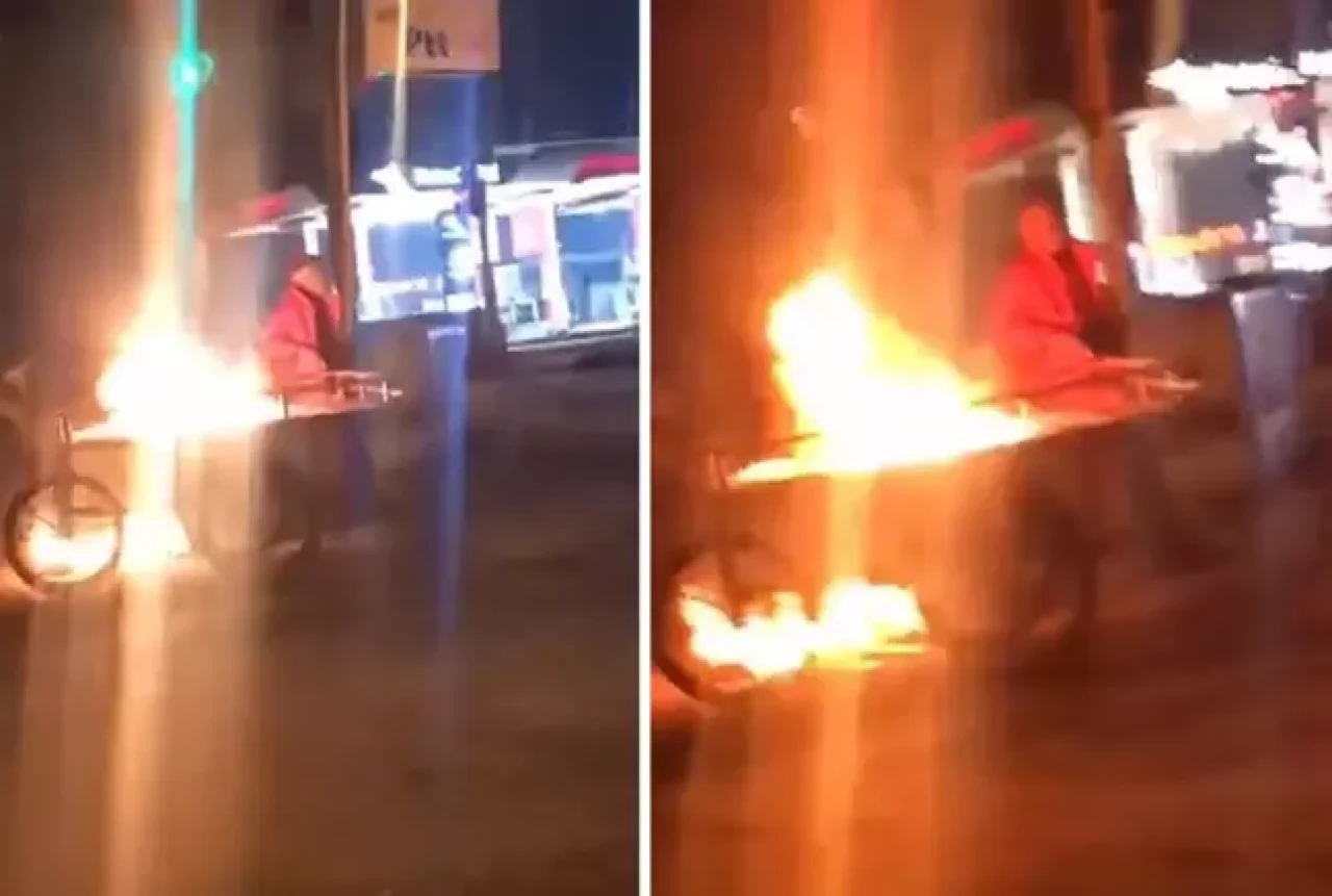 Şoke eden olay: Ekmek teknesini ateşe verip başında bekledi!