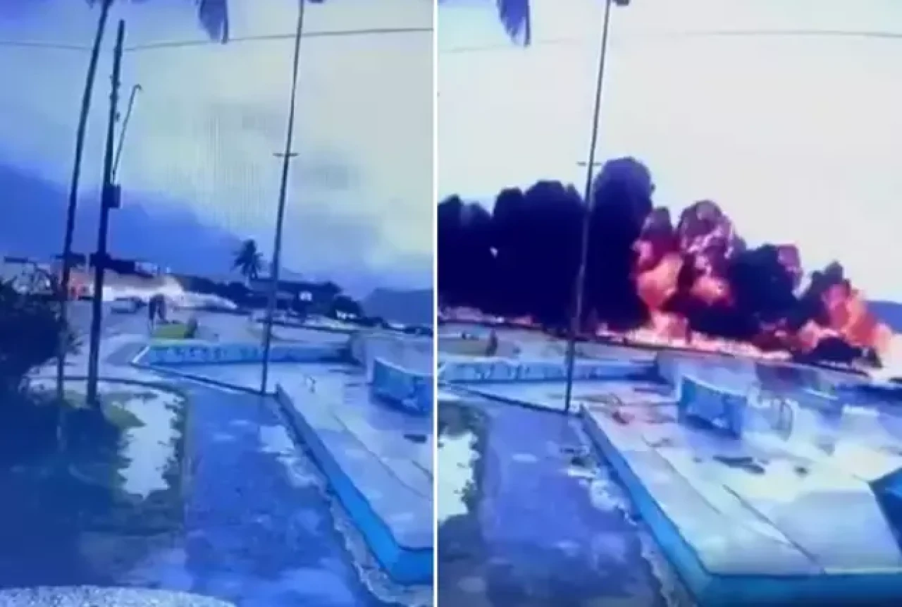 İniş yapmakta olan uçak,  kontrolden çıkıp düştü!