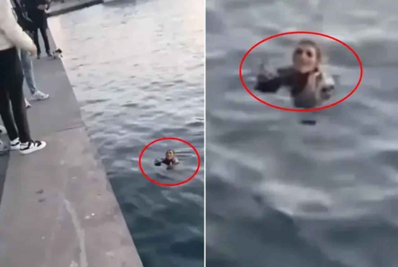 Denize düşen adamla yardım istediği kadın arasında akıllara ziyan diyalog