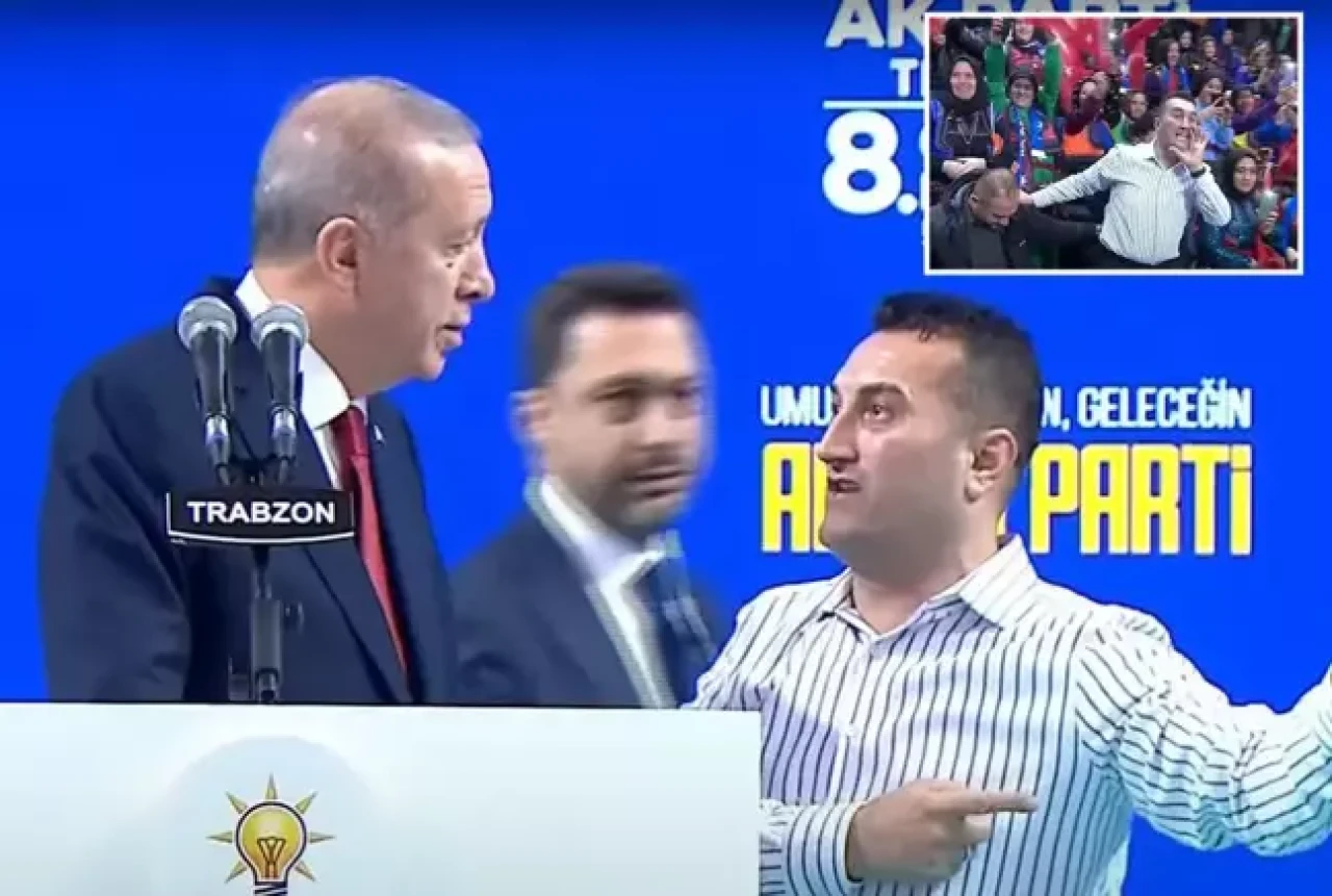 Sahneye çıkıp Erdoğan'ın yanına geldi,  sonrasında yaşananlar dikkat çekti