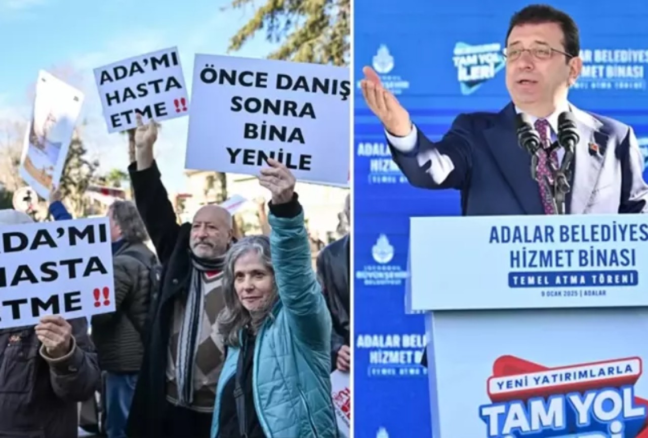 Ekrem İmamoğlu,  kendisini protesto eden vatandaşla kürsüden atıştı