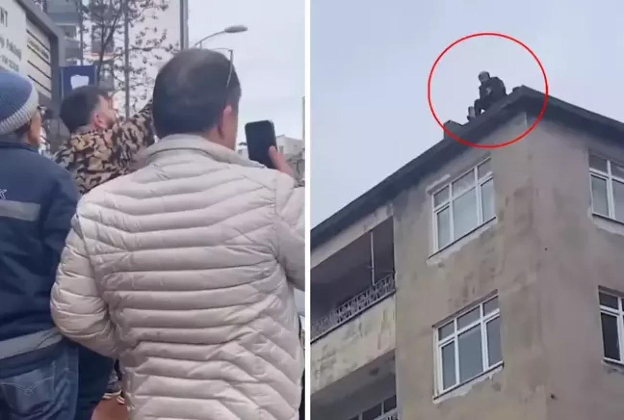İ.ntihar için çatıya çıkan babanın isteği duyanları kahretti