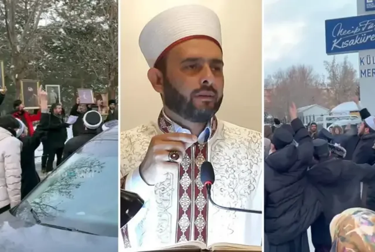 Halil Konakçı'ya büyük şok! Vaaz vermek için gittiği Erzurum'da protesto edildi