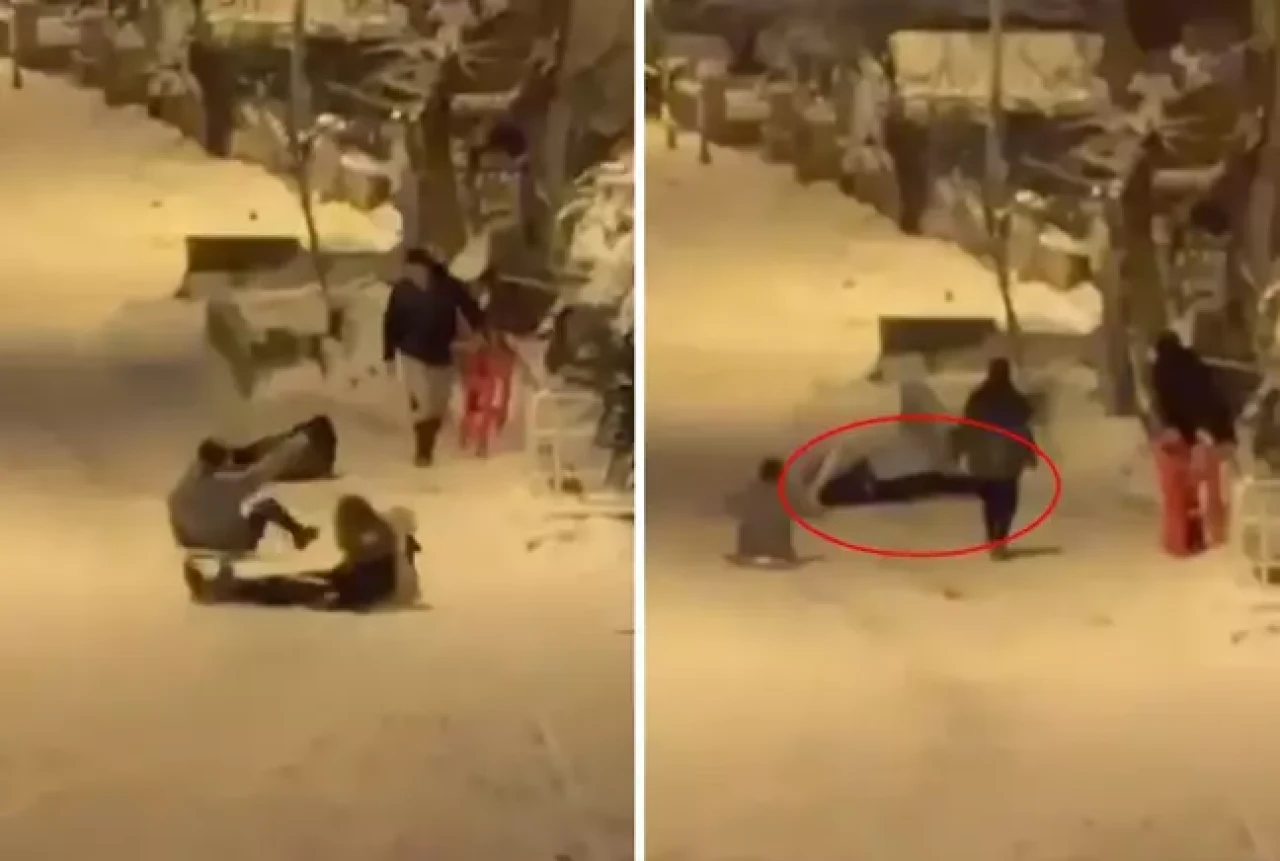 Karda tepsiyle kayarken hastanelik oldu!