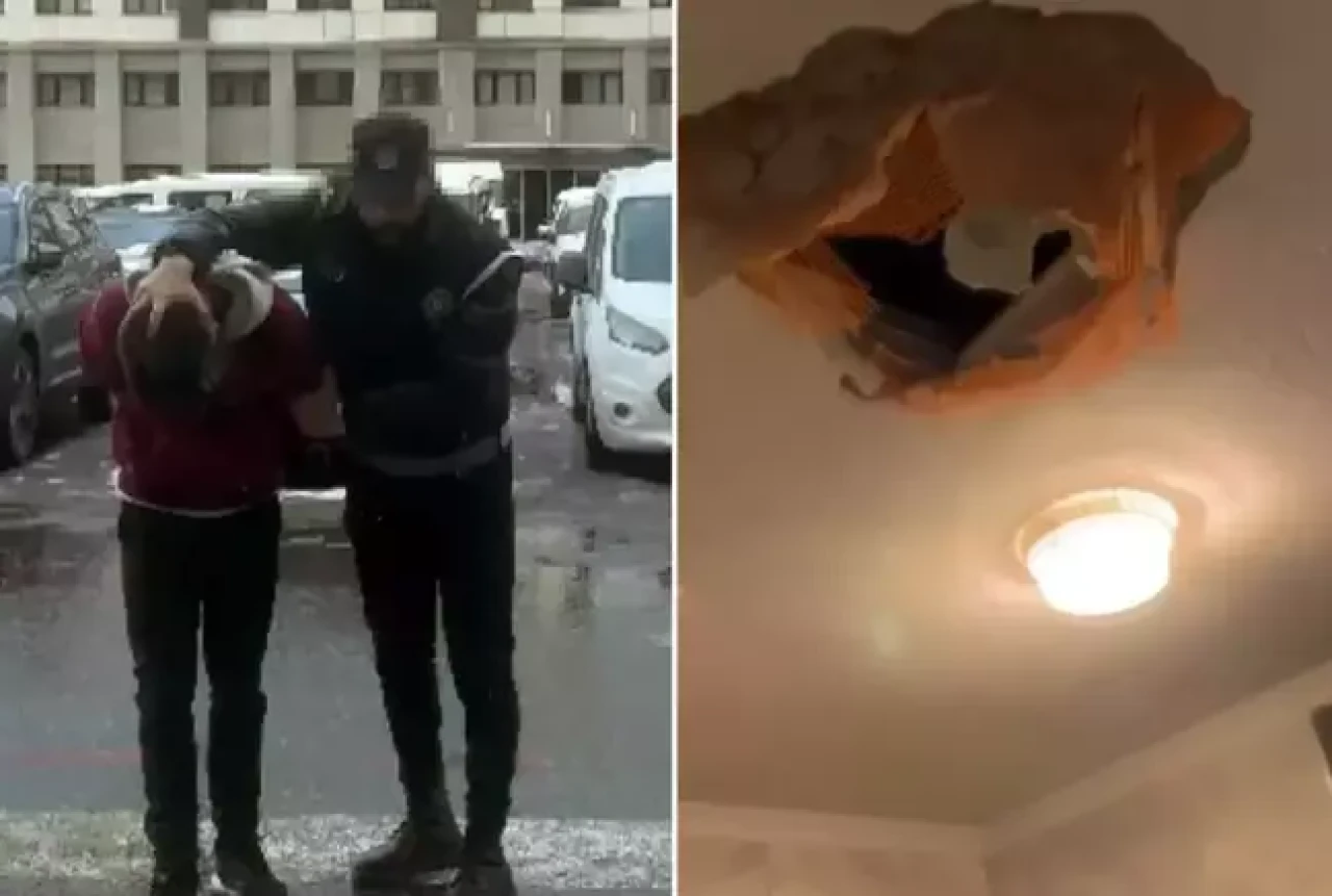 Ümraniye'de dehşet!  Tavanı delip eve girdi,  anne ve kızına saldırdı