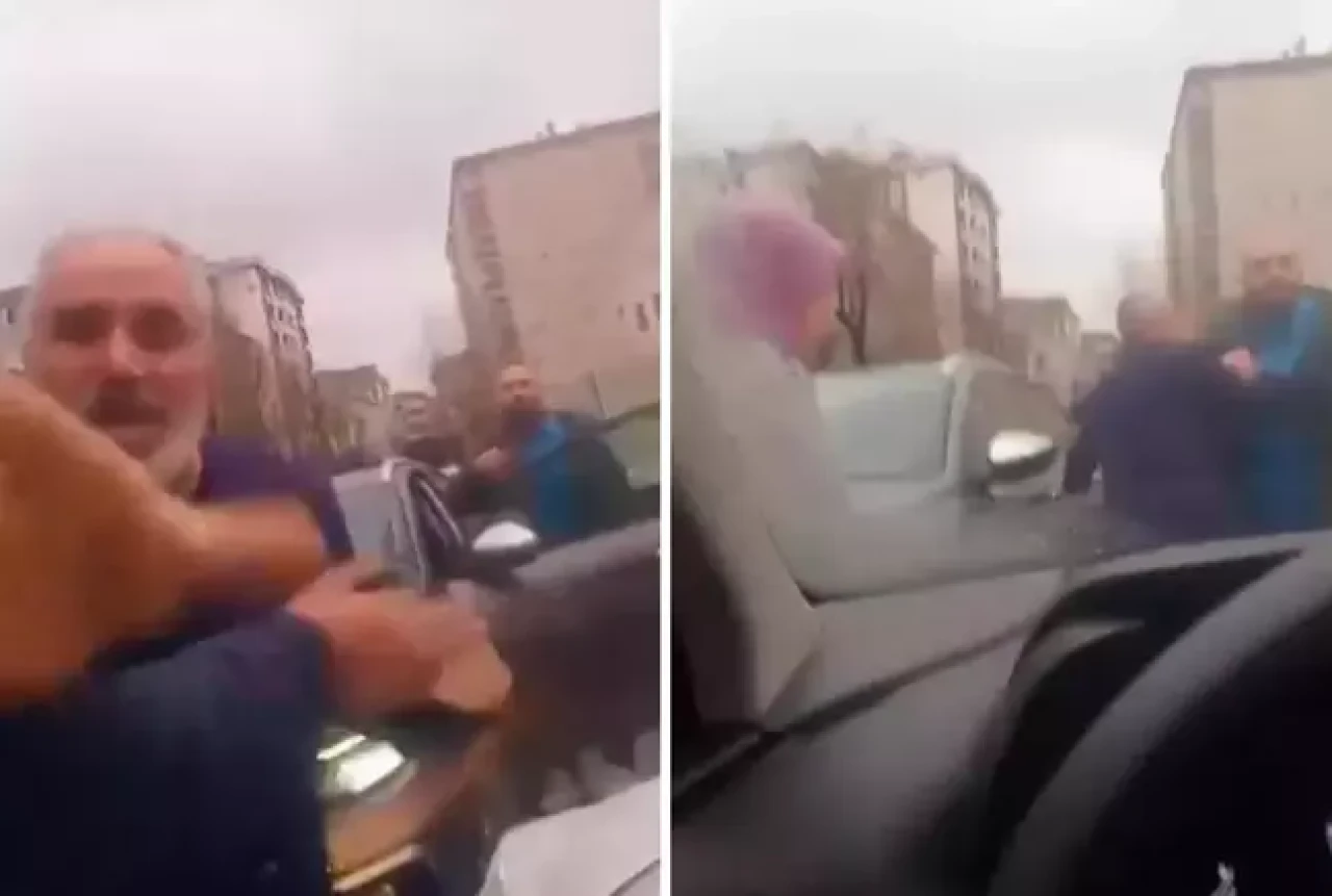 Trafik magandası dehşeti: Ters yönde gelen sürücü tehditler savurdu!