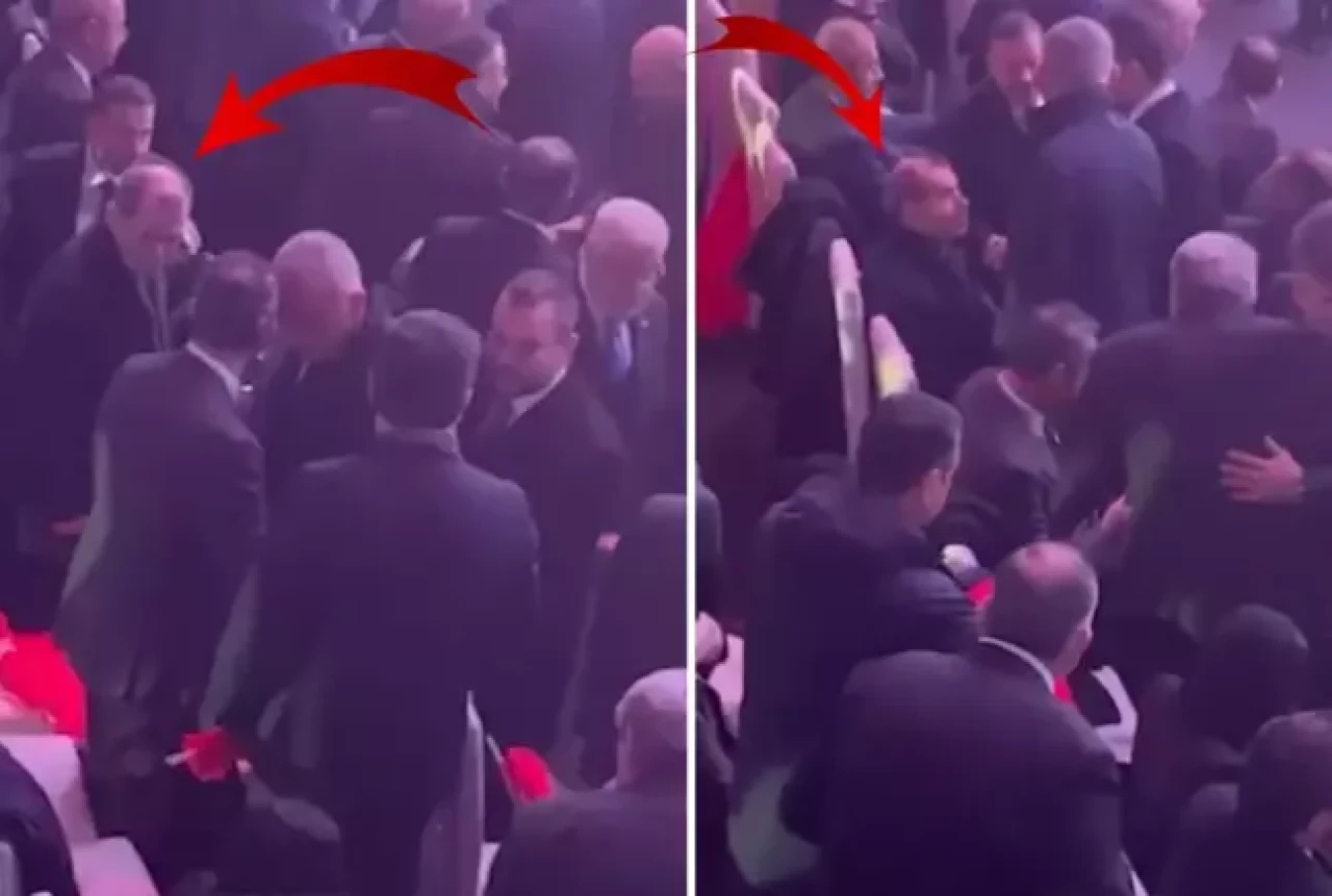 Ali Koç ile tokalaşan TFF Başkanı,  Dursun Özbek'i görmezden geldi