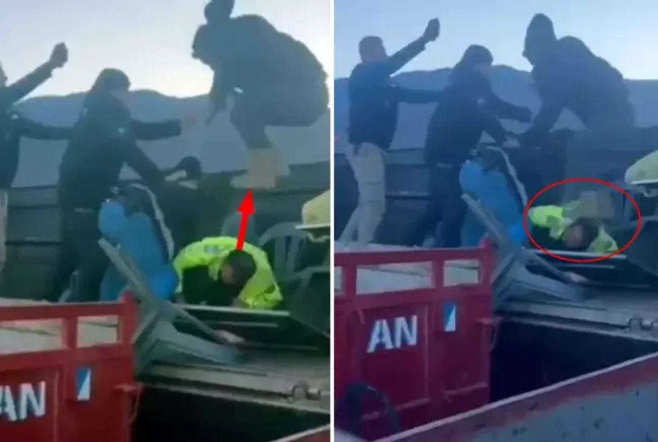 Bir kentimizi ayağa kaldıran görüntü: Polisin kafasını taşla ezmeye çalıştı