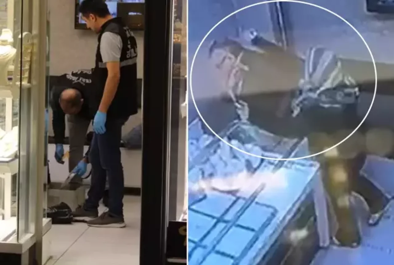 Yaşına bakmadan kuyumcuyu soymaya çalıştı! İlginç anlar kamerada
