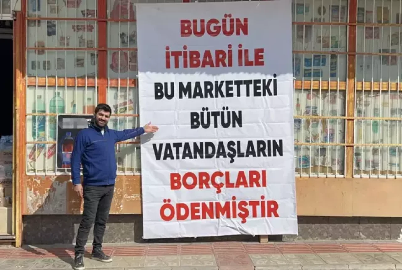 Gizemli hayırsever depremzedelerin 1 milyon 600 bin liralık market borcunu ödedi