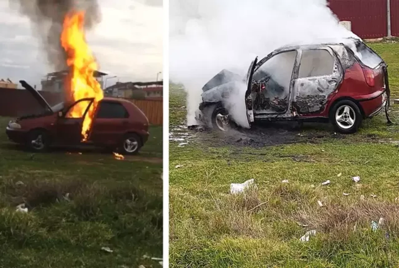 Şaşkına çeviren olay: Aracını benzin dökerek yaktı!