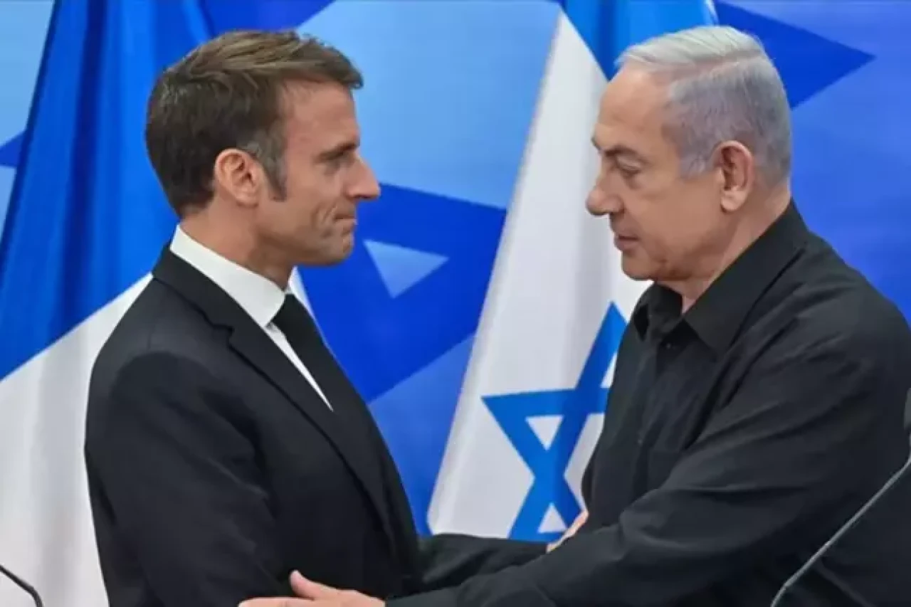 Netanyahu ile Macron arasında gergin görüşme!