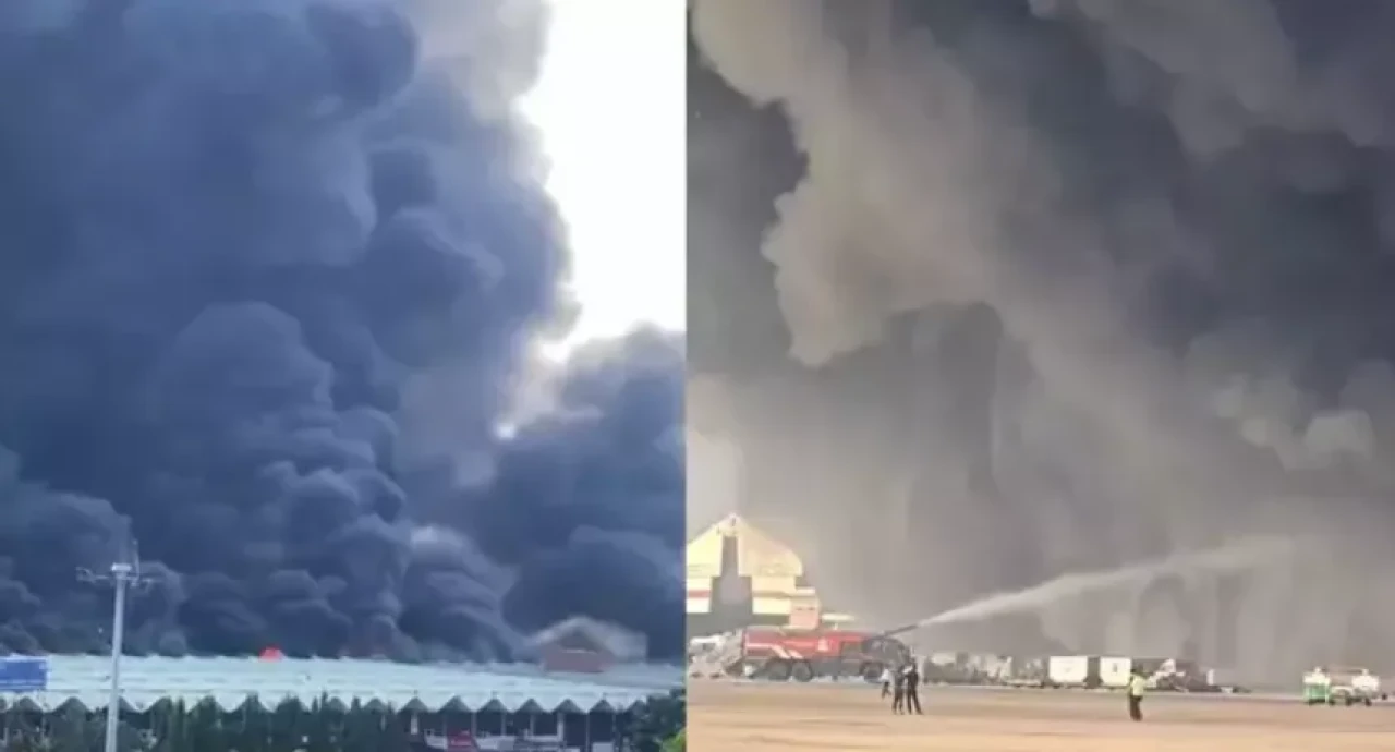 Bangladeş’te havaalanı alev alev yandı! Uçuşlar durduruldu, yaralılar var