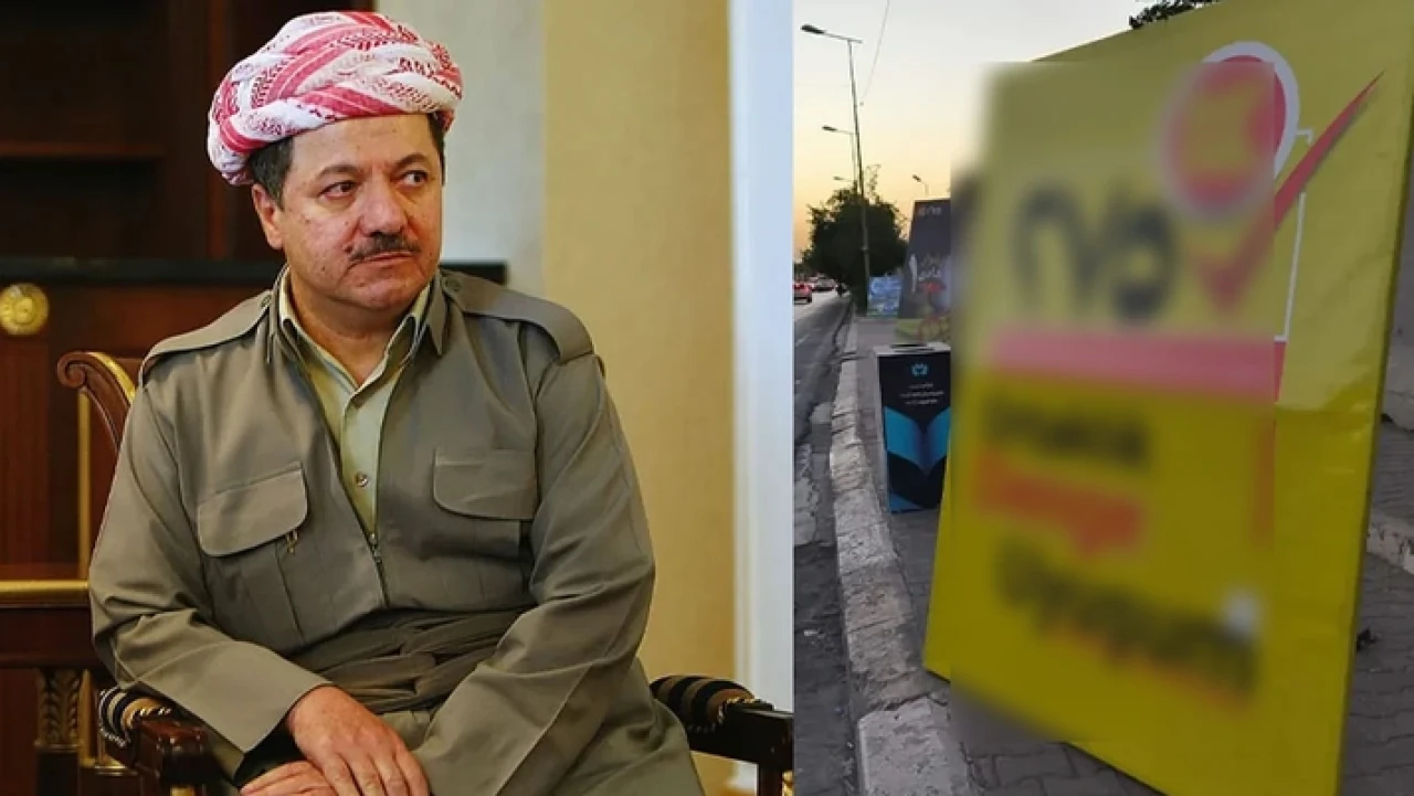 Irak'ta ilk kez oldu! Barzani seçim kampanyasında ilk kez Türkçe afiş kullandı
