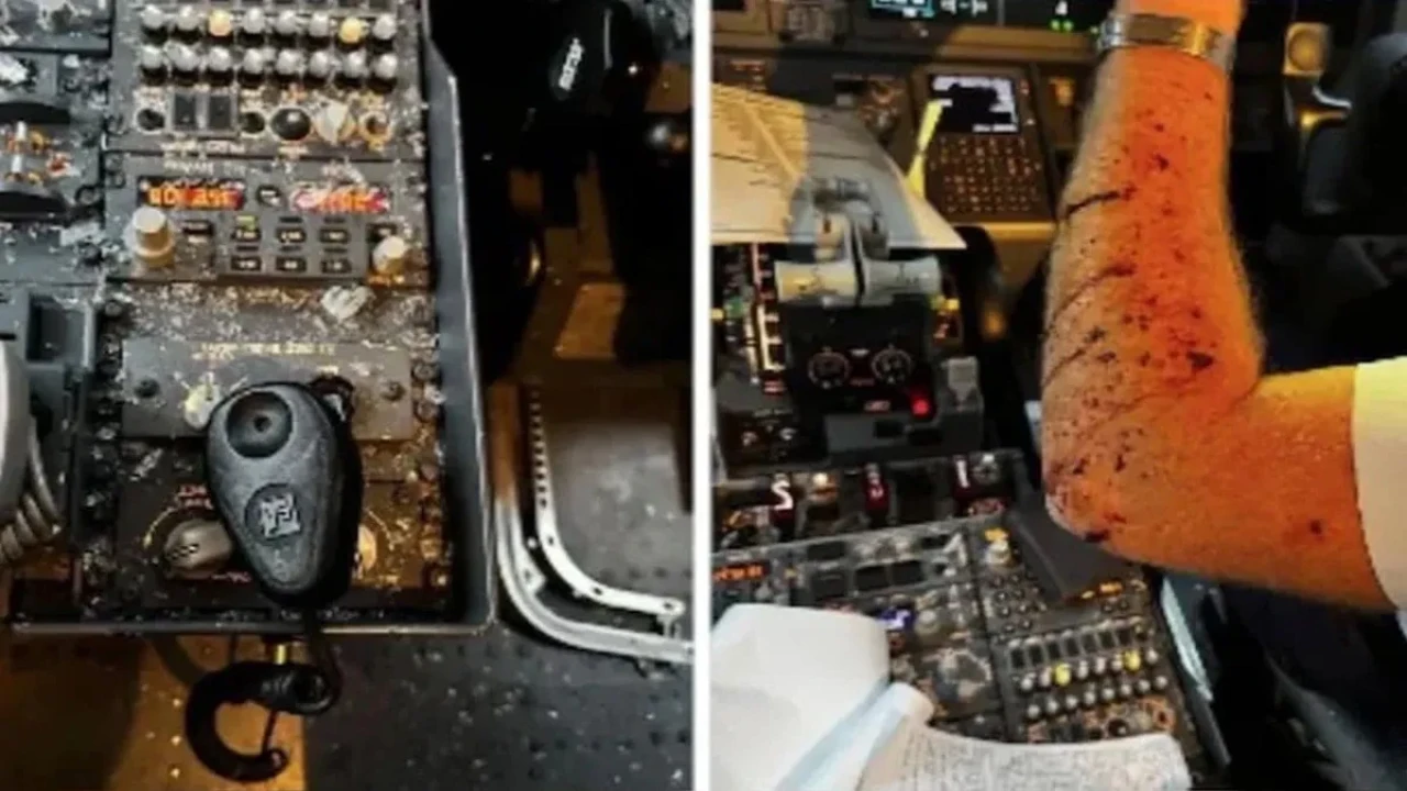 United Airlines uçağına havada cisim çarptı, pilot yaralandı